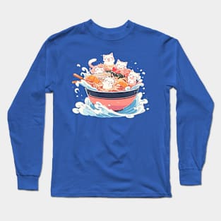 cats in ramen Long Sleeve T-Shirt